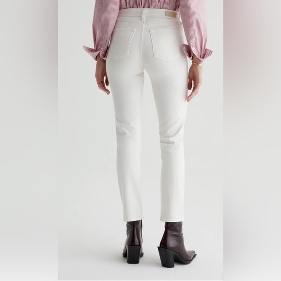 AG Adriano Goldschmied Jeans White Denim The Mari High Rise Straight EUC Sz 25R - Picture 4 of 14